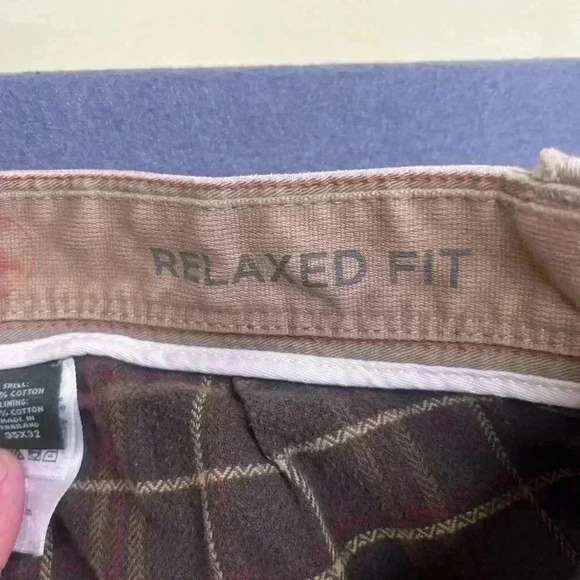 Eddie Bauer Fleece Lined Relaxed Fit Straight Leg Pants Mens 35/32 warm 0848 - Picture 3 of 11